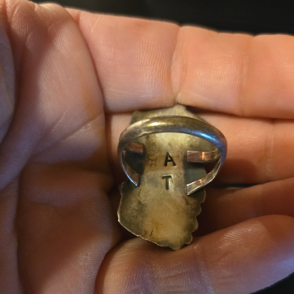 Turquoise Silver Statement Ring - image 3